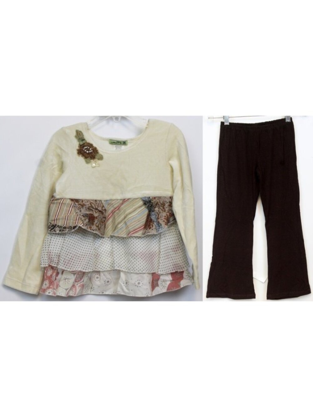 Y2K Little Mass 2pc Outfit 6 Layer Ruffle Velvet Shirt Pants Trendy Fall Autumn
